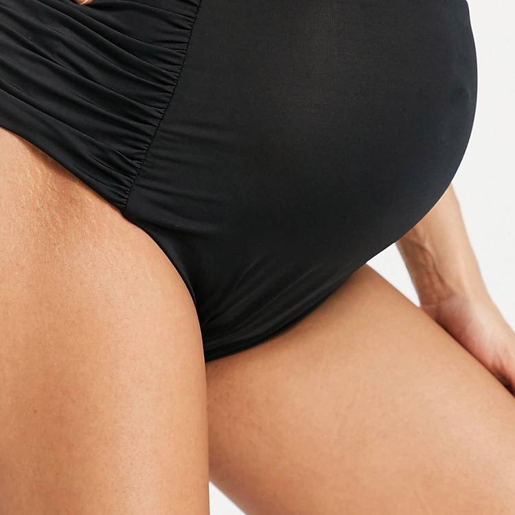 ASOS DESIGN Maternity Asos Donna Abbigliamento Intimo Mutande Mutande a vita alta Mix and Match Slip bikini raccolti a vita alta neri 