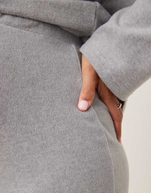 ASOS DESIGN Maternity - Mix en match - Lichtgewicht fleece lounge-legging in lichtgrijs, 3 van 4