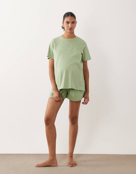 ASOS DESIGN Maternity - Mix en match - Pyjama van katoen in pistache - view 1