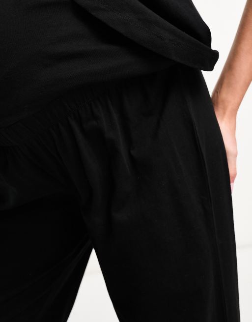 ASOS DESIGN Maternity mix & match cotton pajama pants in black, 4 of 4