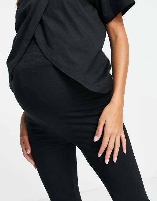 ASOS DESIGN Maternity mix & match cotton pyjama legging in black - BLACK