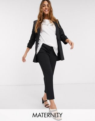 ASOS DESIGN Maternity - Mix & match Elegante pantalon met smaltoelopende pijpen-Zwart