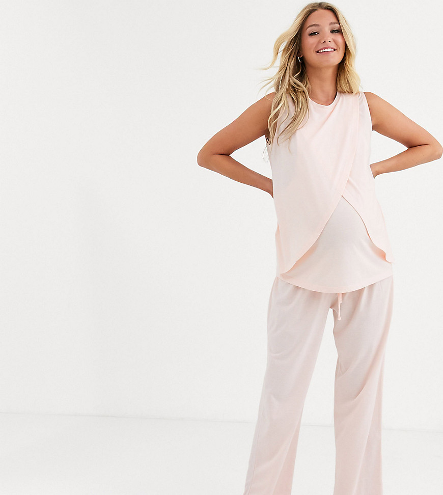 ASOS DESIGN Maternity mix & match jersey trouser-Pink
