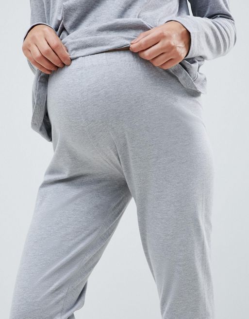 ASOS DESIGN Maternity mix & match jersey pajama leggings in heather gray