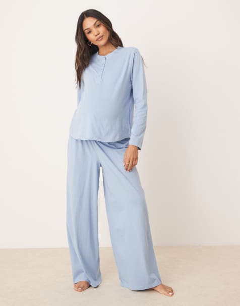 ASOS DESIGN Maternity mix & match pyjama in blue - view 1