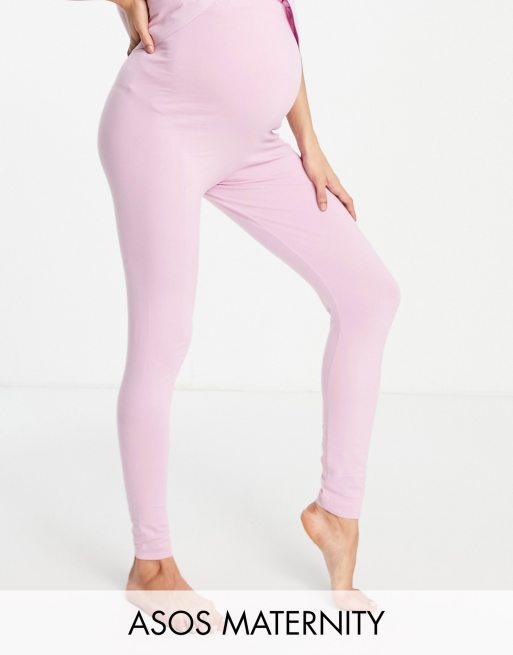 ASOS DESIGN Maternity – Mix & Match – Pyjama-Leggings aus Baumwolle in Rosa - PINK