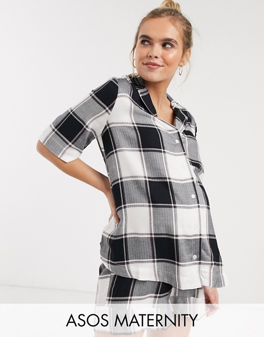 ASOS DESIGN Maternity mix & match saturbae check shirt