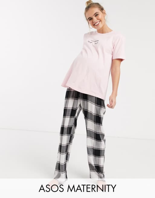 ASOS DESIGN Maternity mix & match saturbae tee & trouser set, 3 of 3