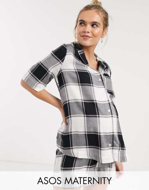 ASOS DESIGN Maternity - Mix & Match - Saturbae - Ensemble short et chemise à carreaux, 2 de 3