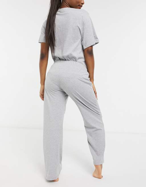 ASOS DESIGN Maternity mix & match straight leg jersey pajama pants in  heather gray