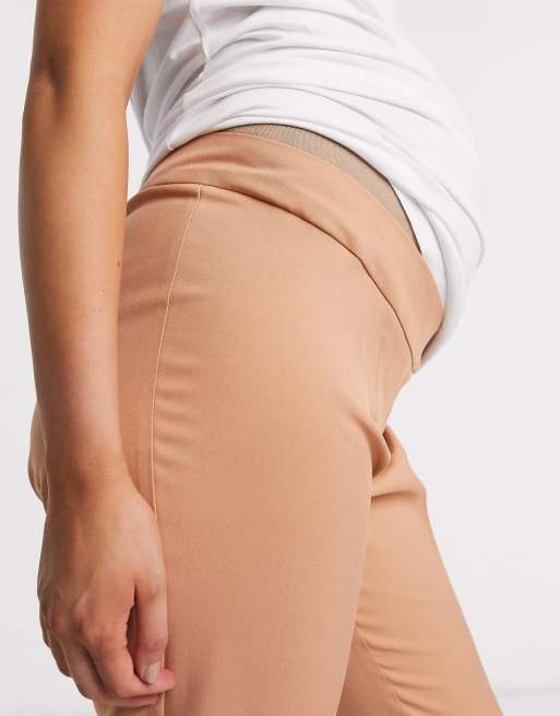 ASOS DESIGN Maternity mix & match tailored cigarette suit trousers with over bump band, 3 of 4
