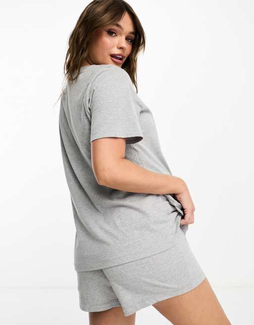 ASOS DESIGN Maternity – Mixa & matcha – Gråmelerad, exklusiv pyjamas-t-shirt i bomull med amningsfunktion, 3 av 4