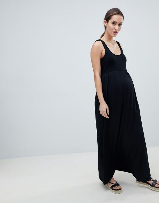 ASOS DESIGN Maternity mixed fabric strappy maxi dress, 4 of 4
