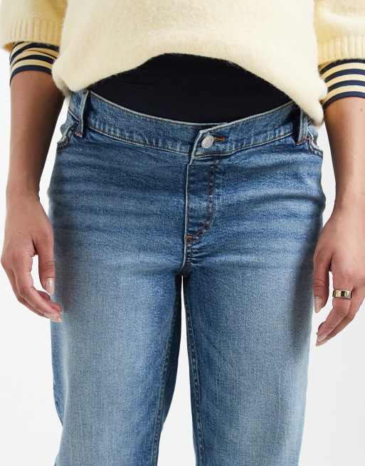 ASOS DESIGN Maternity - Mom jeans slim lavaggio vintage, 5 di 5