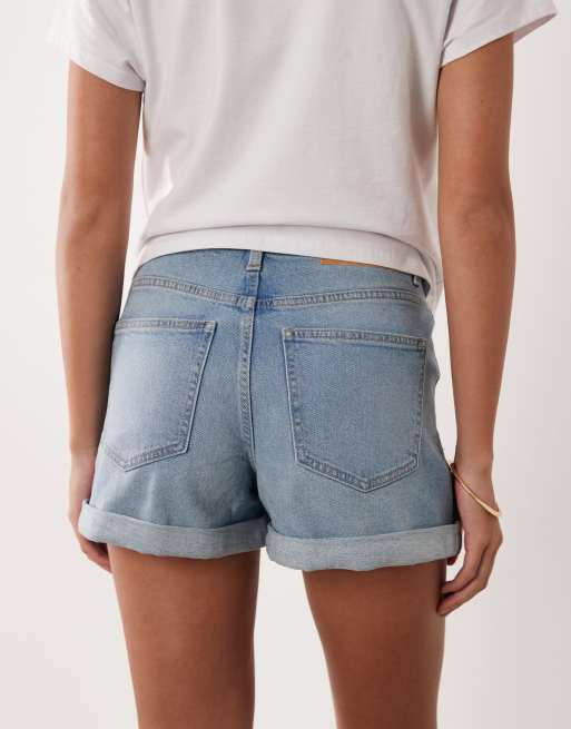 ASOS DESIGN Maternity - Mom shorts comodi in denim blu medio, 2 di 5