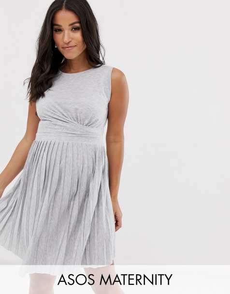 ASOS DESIGN Maternity - Mouwloze, geplooide midi-jurk met overslag aan de voorkant - view 1