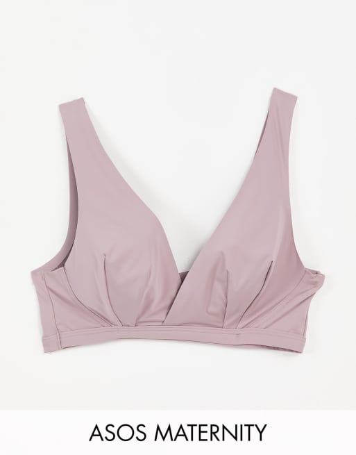 ASOS DESIGN Maternity - Natalie- Sømløs BH i støvet lilla mikrofiber - PURPLE