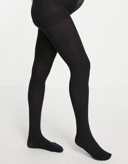 ASOS DESIGN extra slogan tights in black