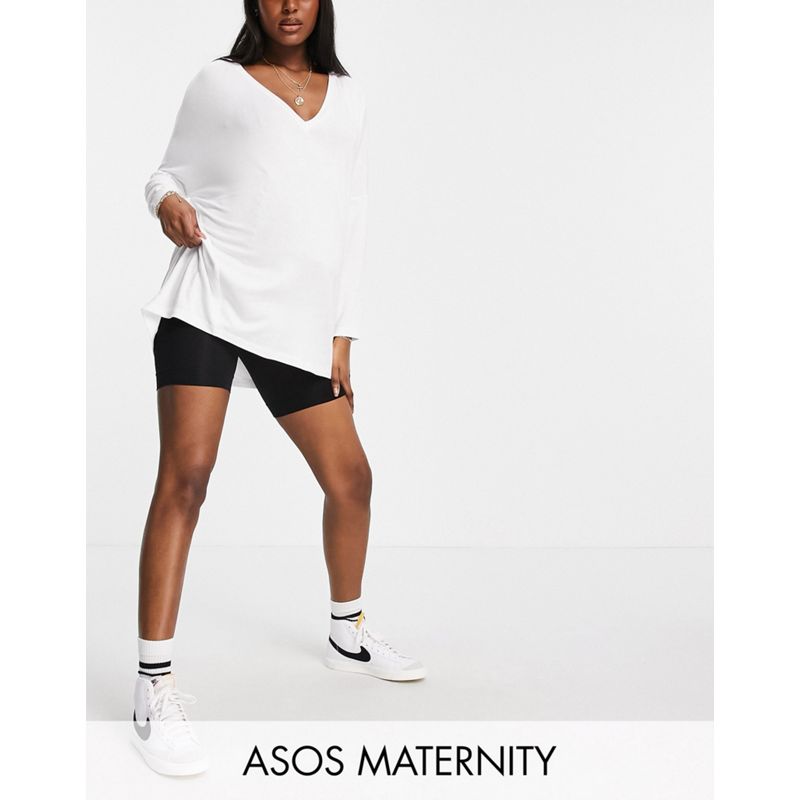DESIGN Maternity – Nicht scheuernde Shorts in Schwarz