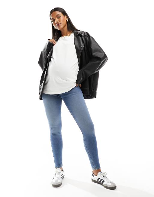 ASOS DESIGN Maternity – Niebieskie jeansy o obcisłym kroju, 2 z 5