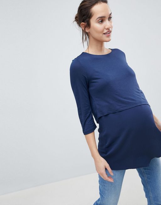 ASOS Maternity NURSING Top With Asymmetric Double Layer