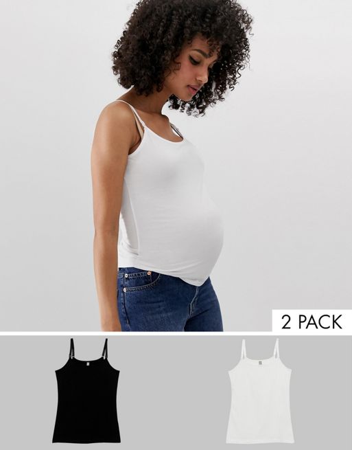 ASOS DESIGN Maternity nursing cami with clips in brown