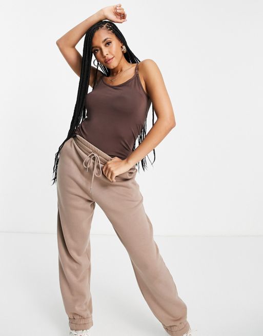 ASOS DESIGN Maternity nursing cami with clips in brown