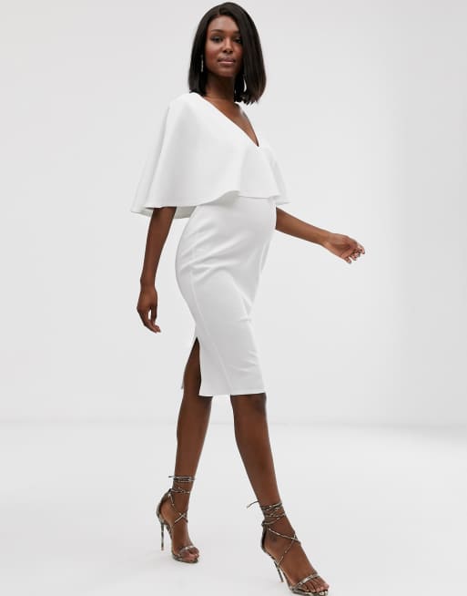 ASOS DESIGN Maternity Nursing cape double layer bodycon midi dress