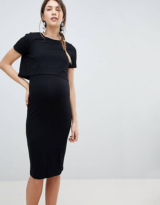 ASOS DESIGN Maternity Nursing double layer bodycon dress | ASOS