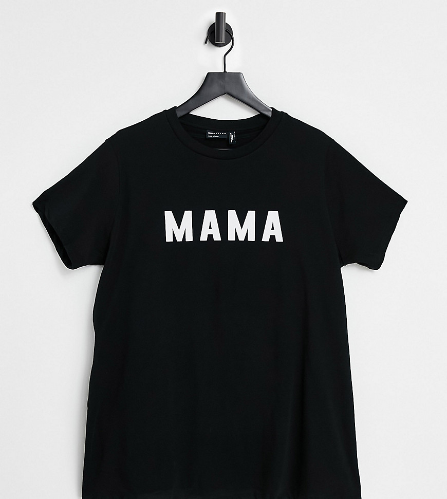 ASOS DESIGN Maternity nursing double layer mama t-shirt in black