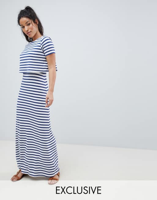 Asos striped maternity dress online