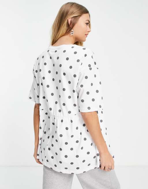 ASOS DESIGN Maternity nursing double layer smock top in spot print ASOS