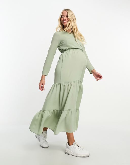 Long sleeve outlet nursing maxi dress