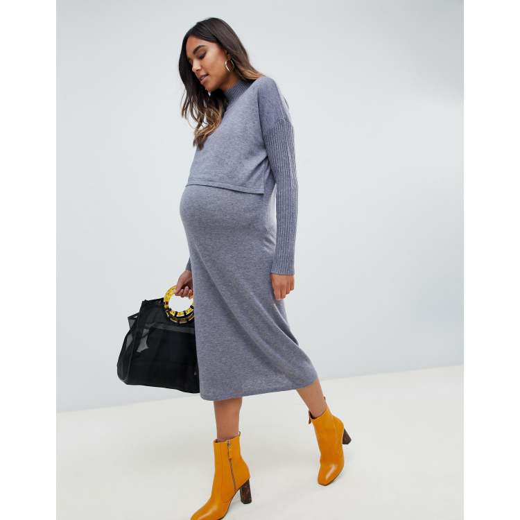 ASOS DESIGN Maternity Nursing double layer maxi dress