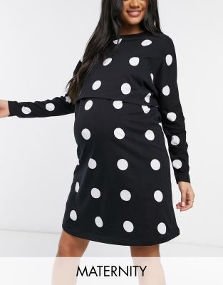 Asos Maternity Maternity Nursing Exclusive Overlay Long Sleeve Tshirt