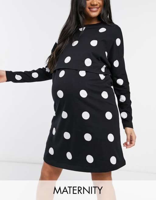 ASOS DESIGN Maternity Nursing Exclusive mini dress with overlay