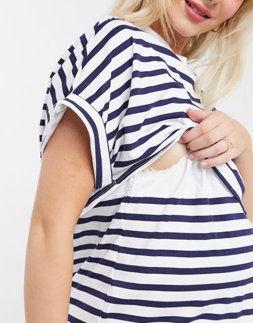 ASOS DESIGN Maternity Nursing Exclusive mini dress with overlay