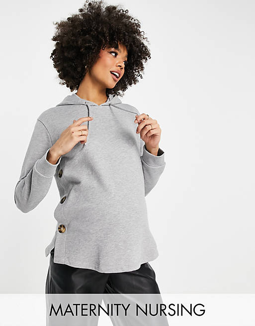ASOS DESIGN Maternity Nursing hoodie with button sides