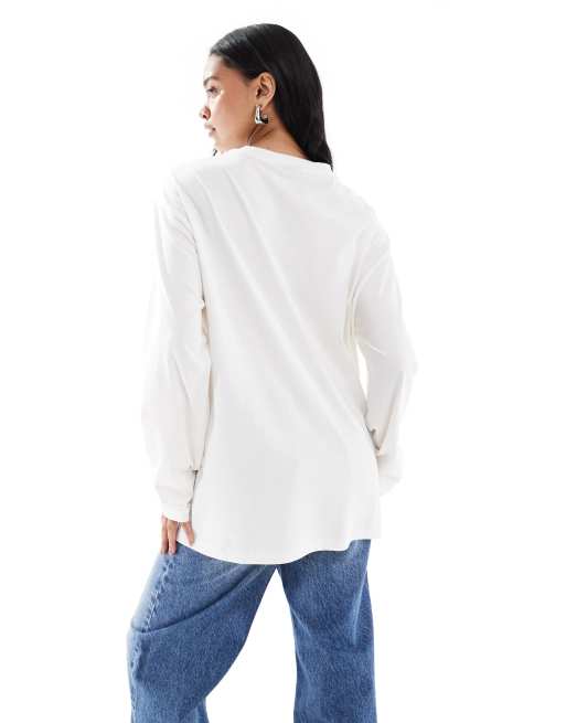 ASOS DESIGN Maternity Nursing long sleeve T-shirt in cream, 3 of 4