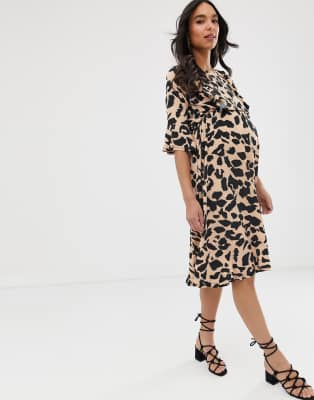 leopard print nursing dress