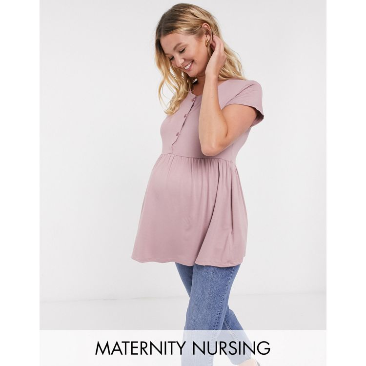 ASOS DESIGN Maternity nursing tee & legging in lilac