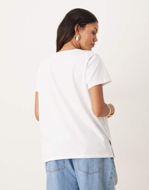 ASOS DESIGN Maternity nursing t-shirt in white, 2 of 4