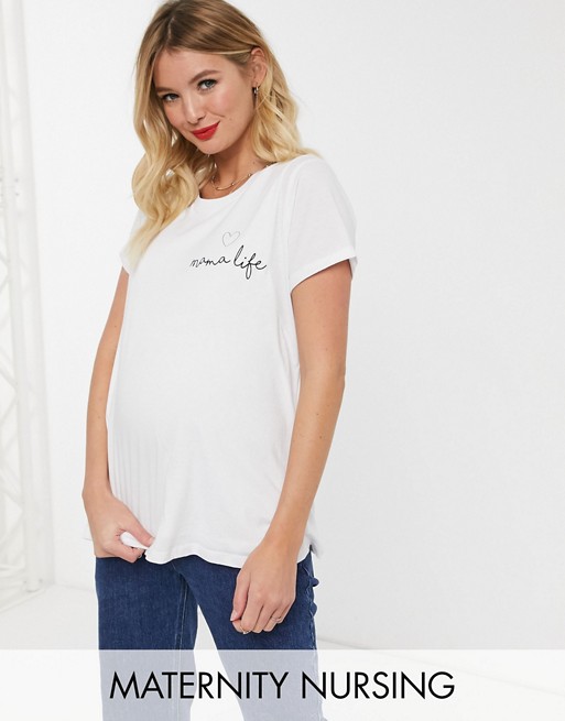 ASOS DESIGN Maternity nursing t-shirt with mama motif