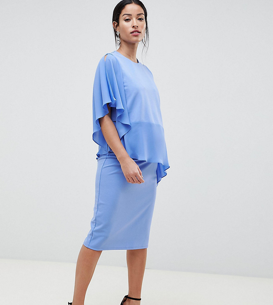 ASOS DESIGN Maternity - Nursing - Vestito a doppio strato monospalla-Blu