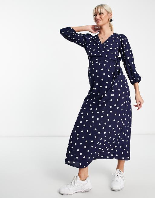 Red Polka Dot Maternity & Nursing Smock Dress