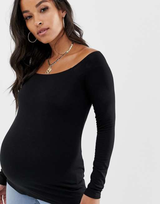 Off the discount shoulder maternity top