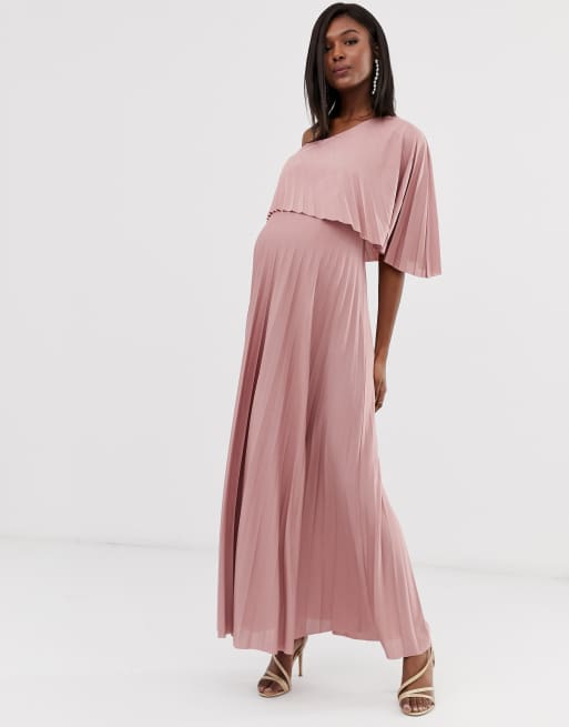 Pleated crop top store maxi dress