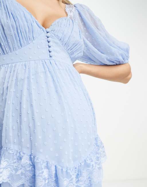 Light blue lace outlet maternity dress