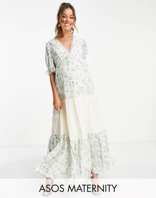 Asos Maternity Asos Design Maternity Open Back Lace Insert Midi