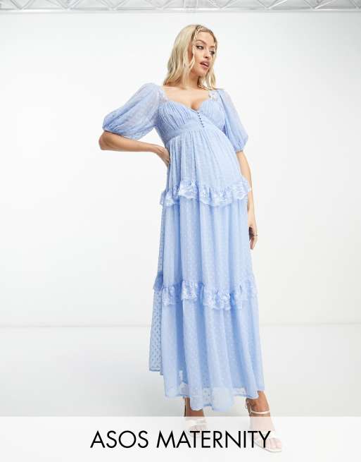 ASOS DESIGN Maternity belted shirt beach dress in natural